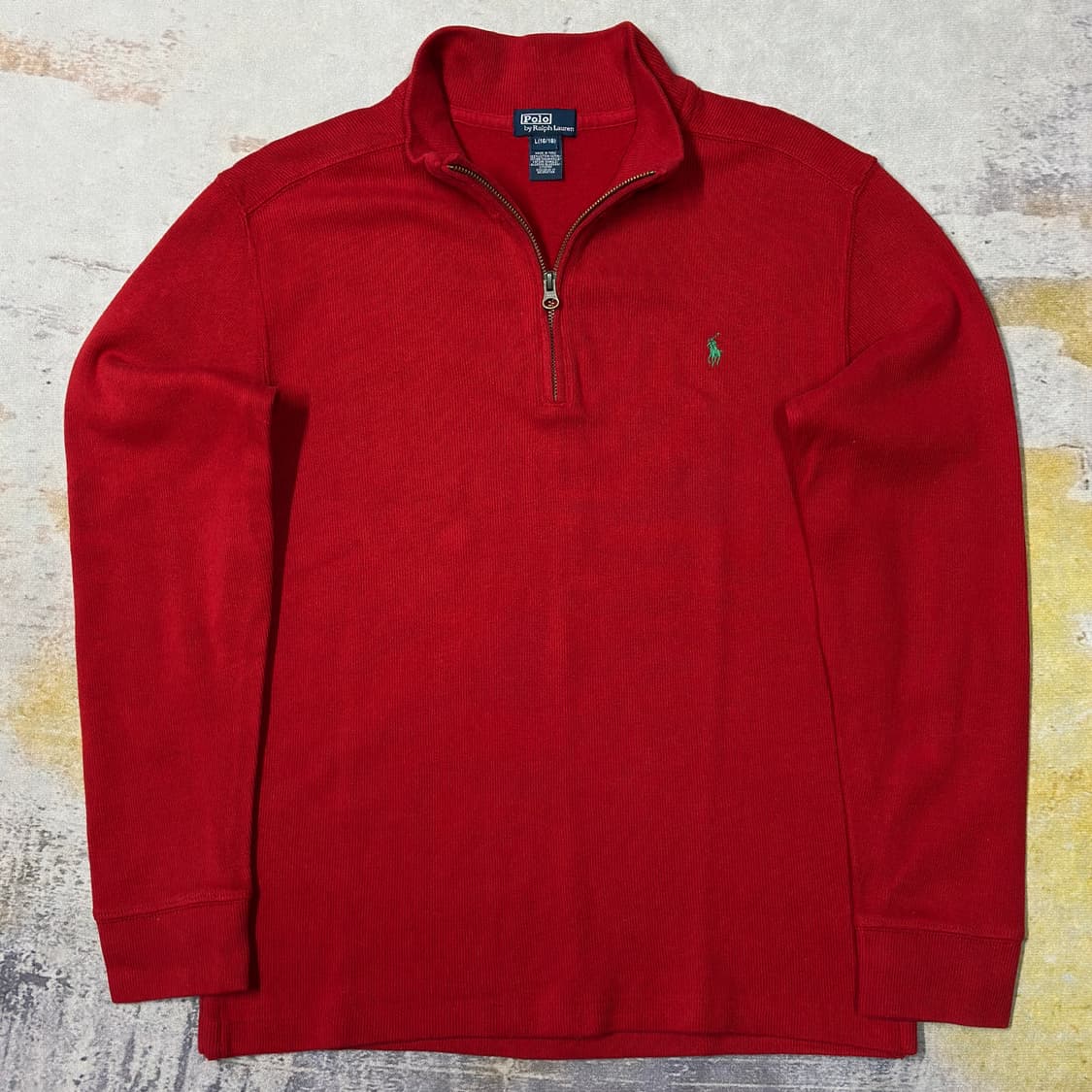 폴로랄프로렌 하프집업 니트 레드 L 상품이미지1