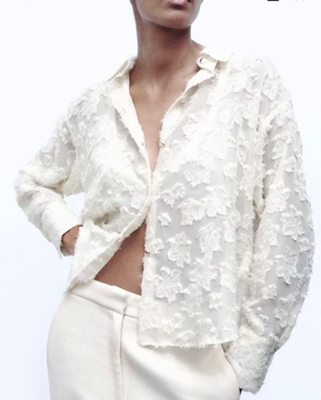 자라 컷아웃 플라워 블라우스  상품이미지1