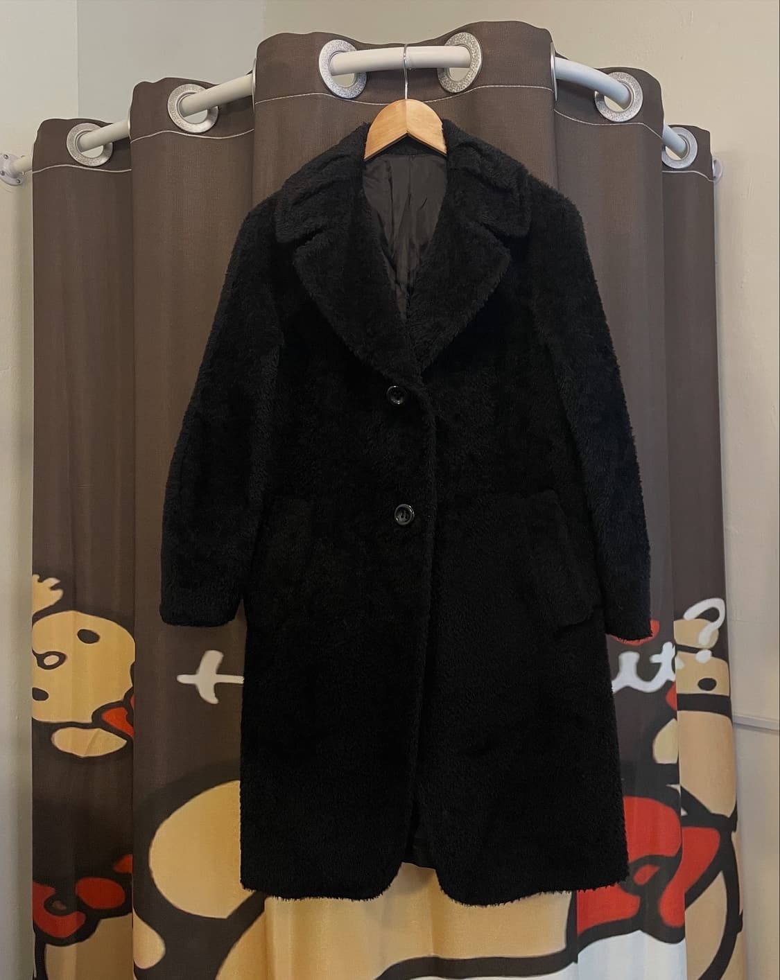 플리스 롱 블랙코트[무배] 상품이미지3