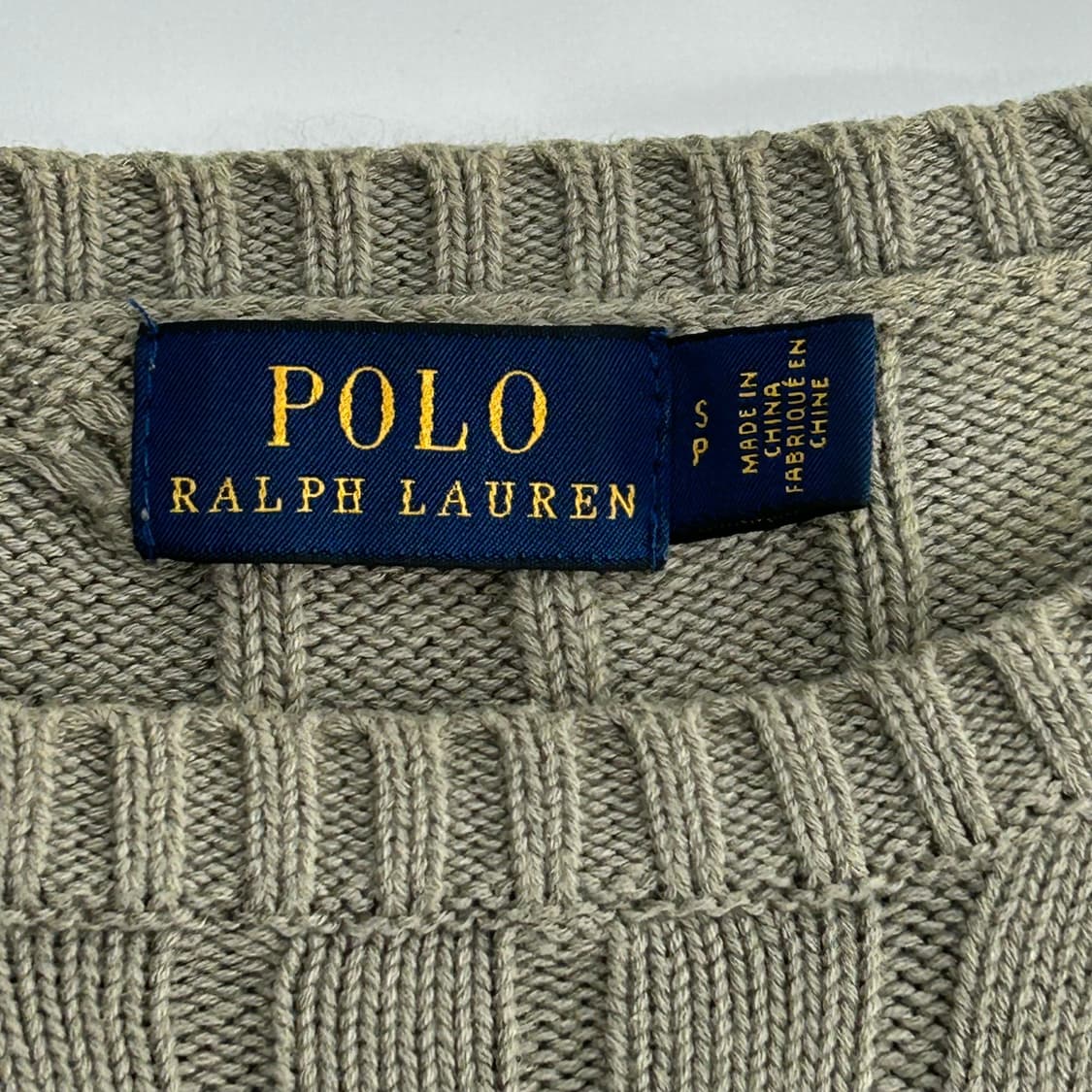 Polo 폴로 아이보리 포니 라이트 카키 케이블 니트 상품이미지5
