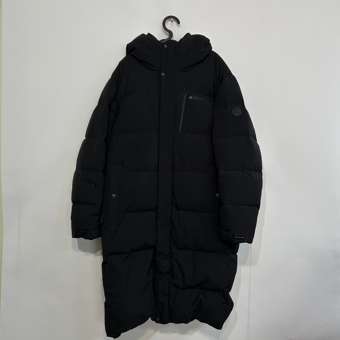디스커버리 남성 구스다운 롱패딩 110 블랙 상품이미지1