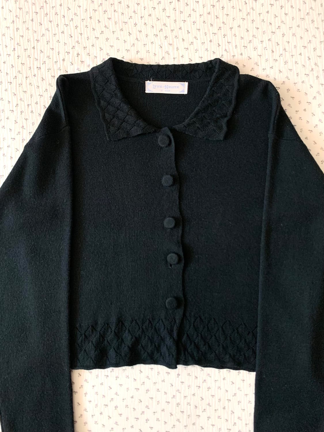 블랙 레이스 카라 가디건 상품이미지6