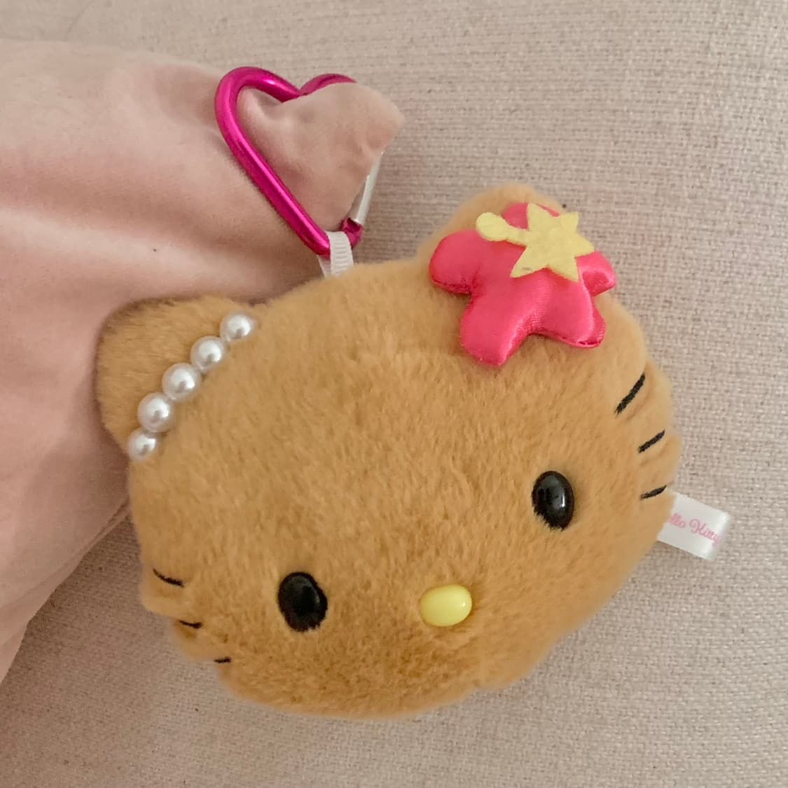 산리오 일본 정품 새상품 핑크 카오하나 헬로 키티 키링 마스코트 거울 상품이미지5