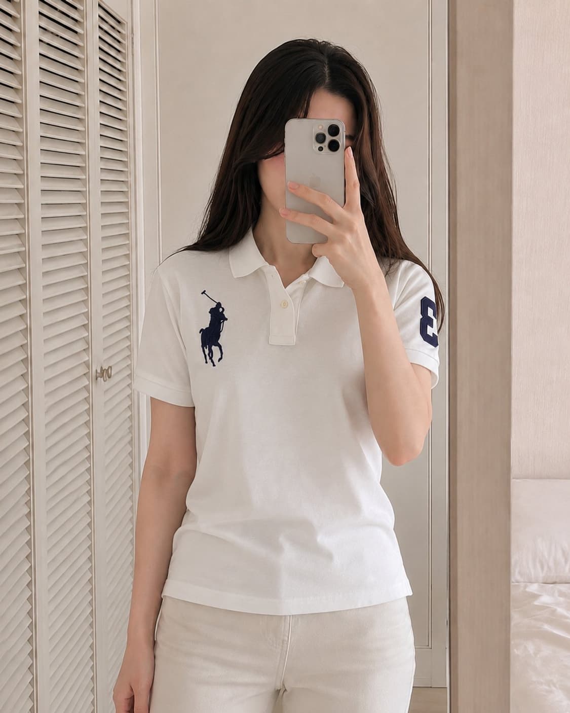 폴로 랄프로렌 화이트 빅포니 반팔 카라티 상품이미지5