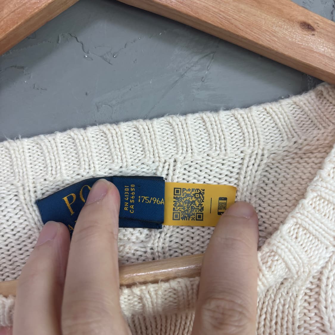 폴로 랄프로렌 꽈배기 니트 아이보리 상품이미지4