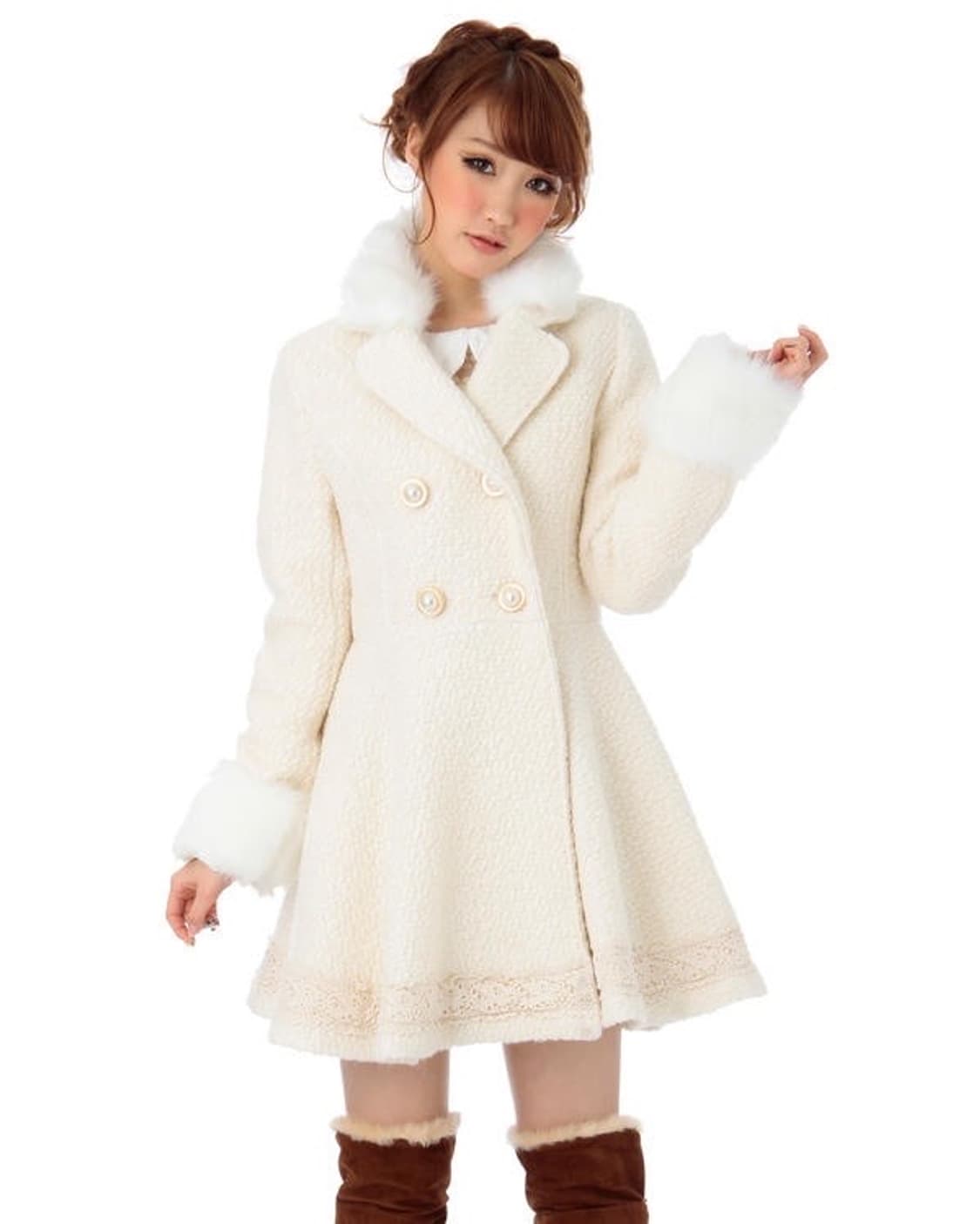 교환) 빈티지 리즈리사 히메갸루 딸기우유 백리본 레이스 코트 상품이미지1