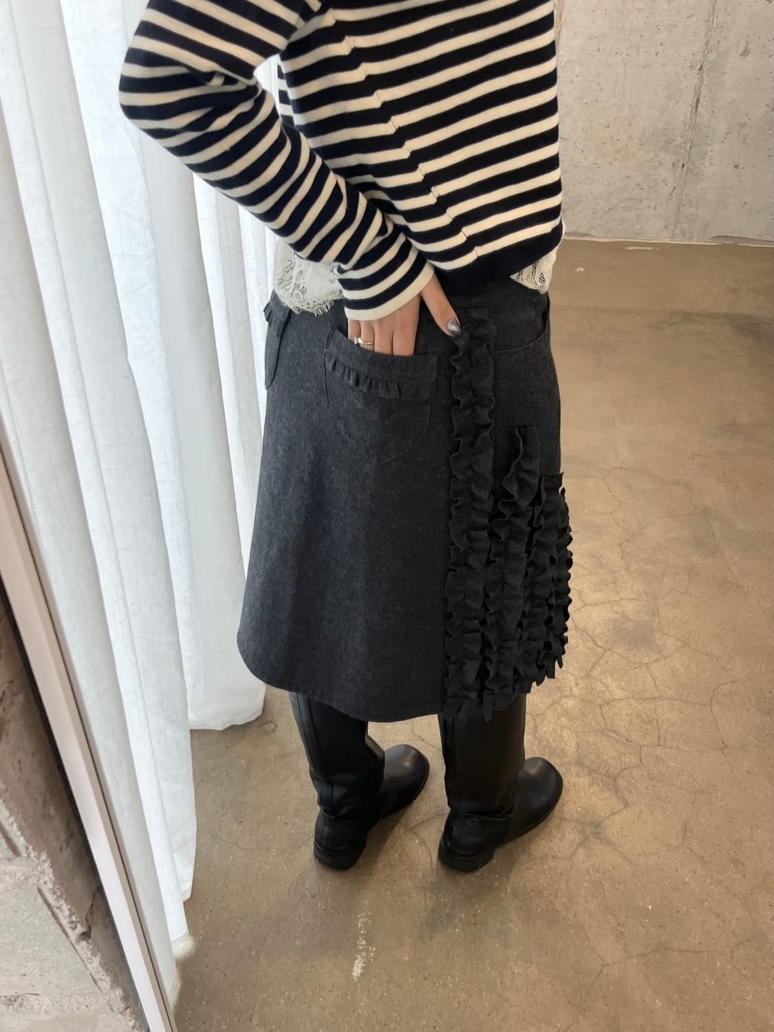 T.H.D LA MAISON 울 프릴 스커트 상품이미지7