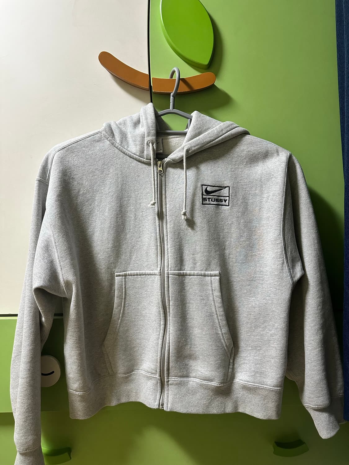 나이키 스투시 풀 집 플리스 후드 그레이 헤더 상품이미지1