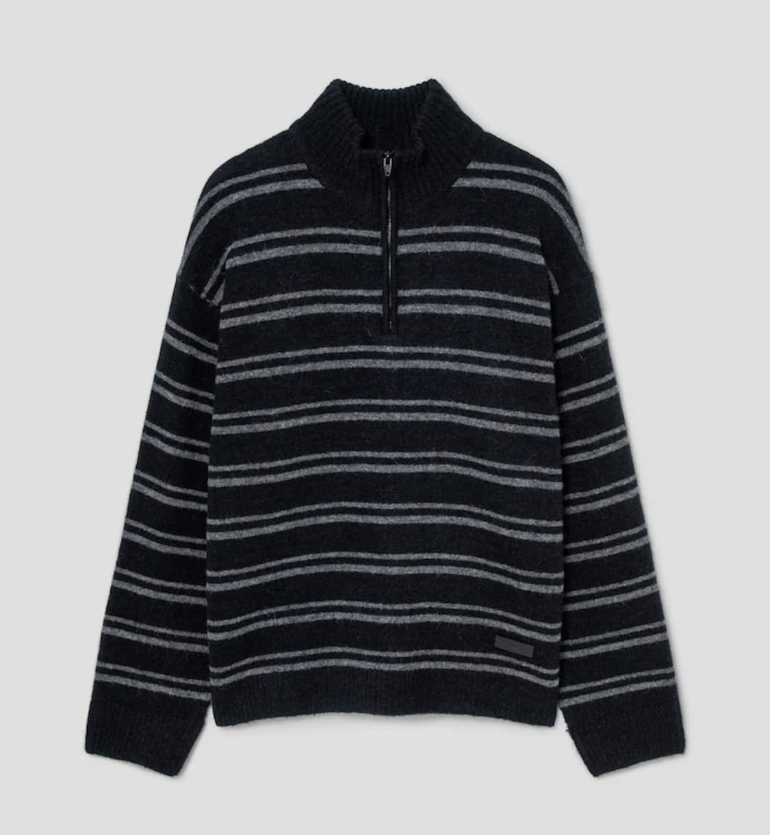 준지 스트라이프 니트 반집업 S 상품이미지4