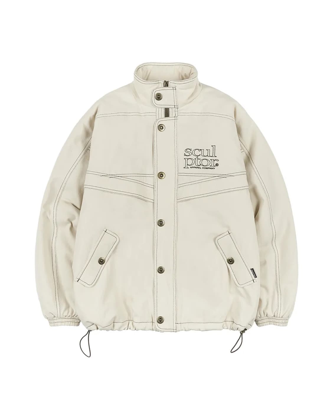Contrast Stitch Work Jacket Cream 상품이미지1