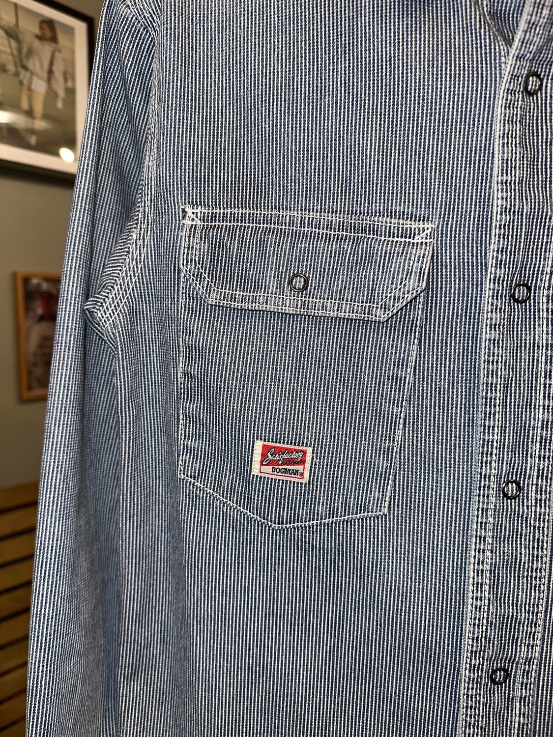 Dogman stripe pattern work shirt 상품이미지6