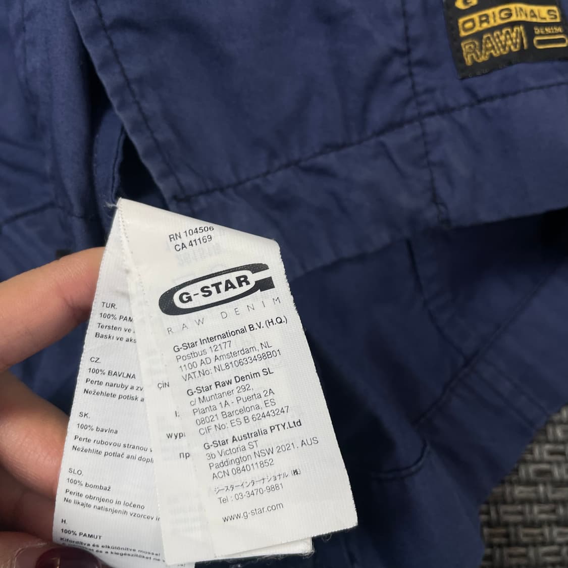 지스타로우 네이비 코튼 더블 자켓 M 상품이미지5