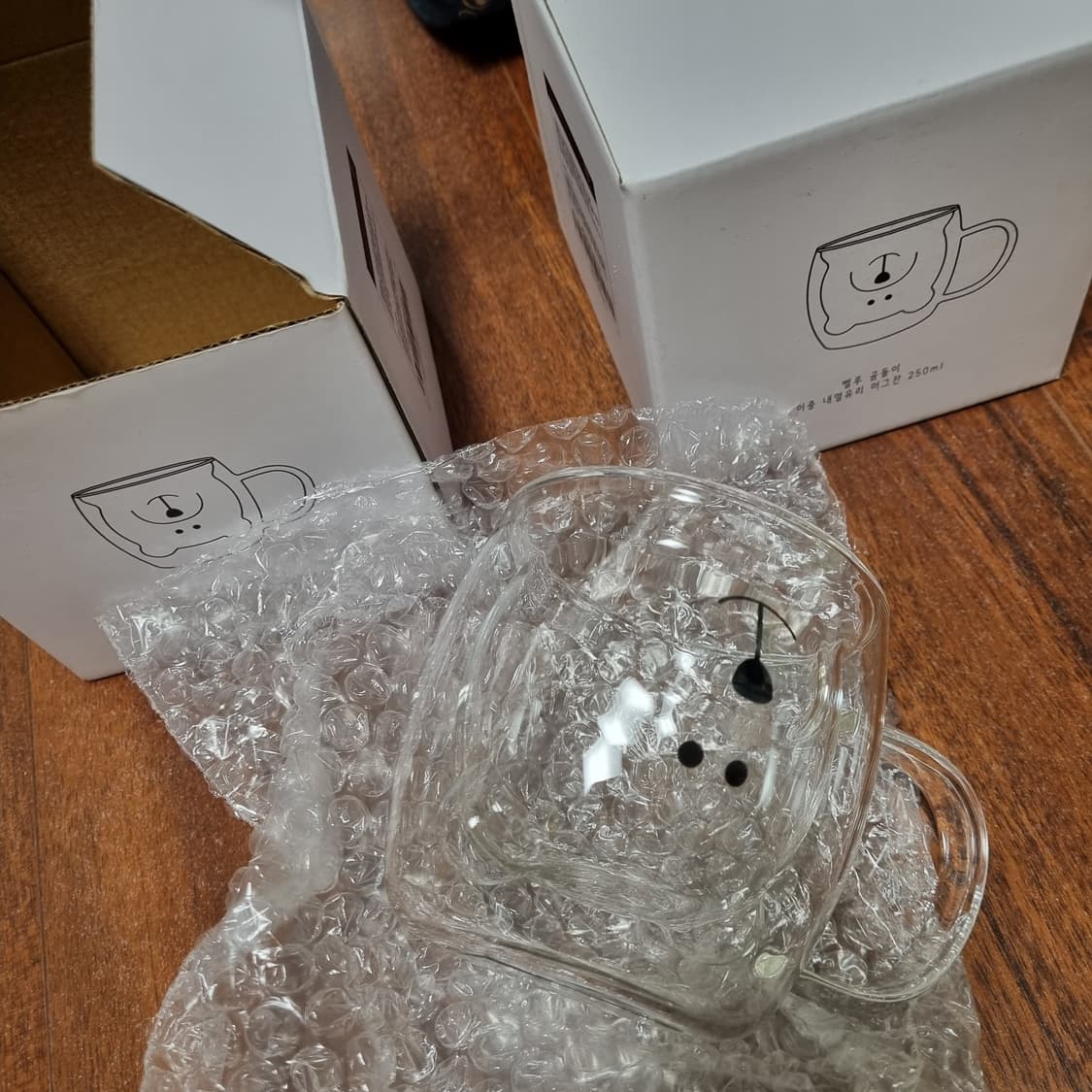 곰돌이 이중 내열유리 머그잔 250ml 상품이미지3
