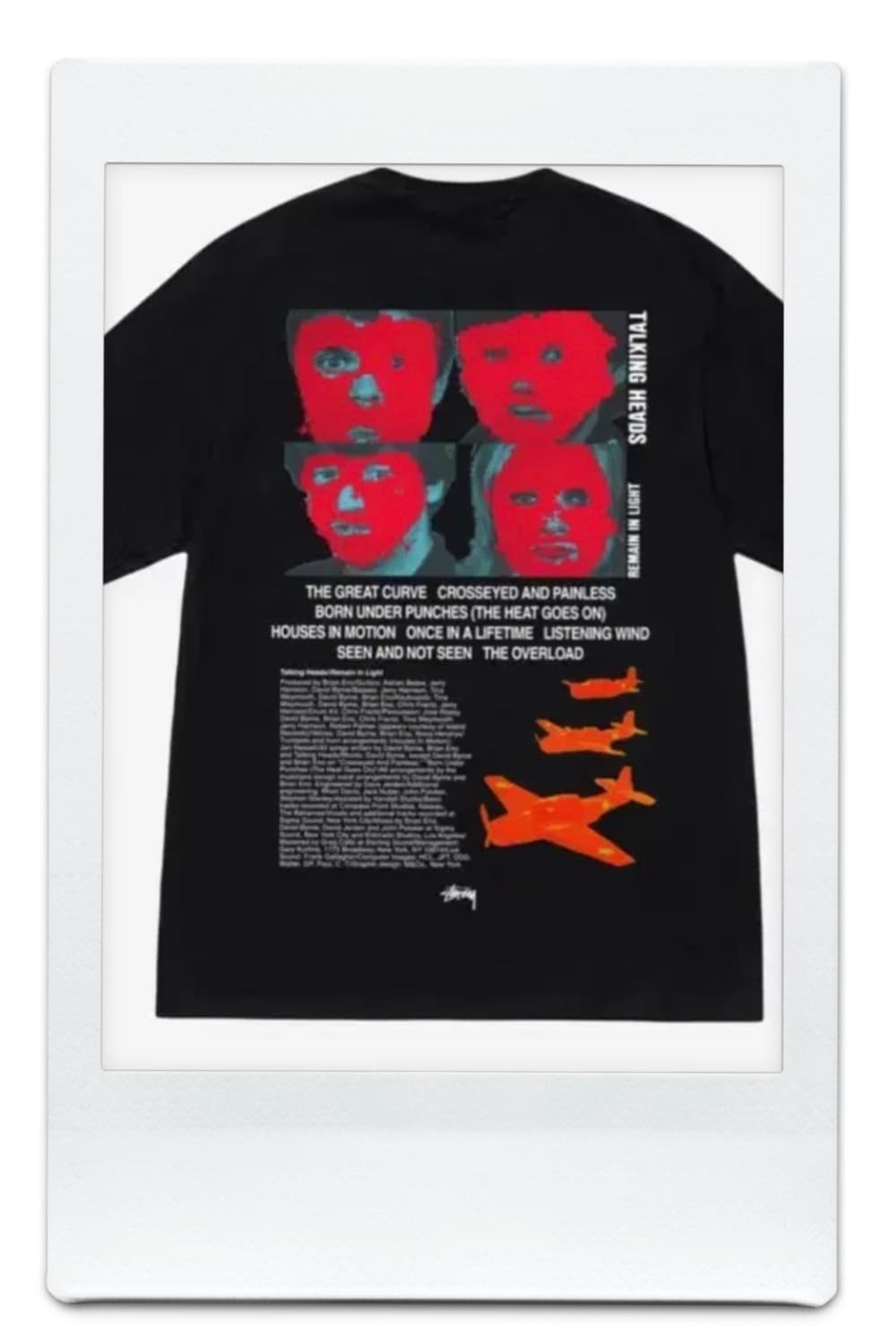 스투시 x 토킹 헤즈 스탑 리메인 인 라이트 티셔츠 블랙 상품이미지1