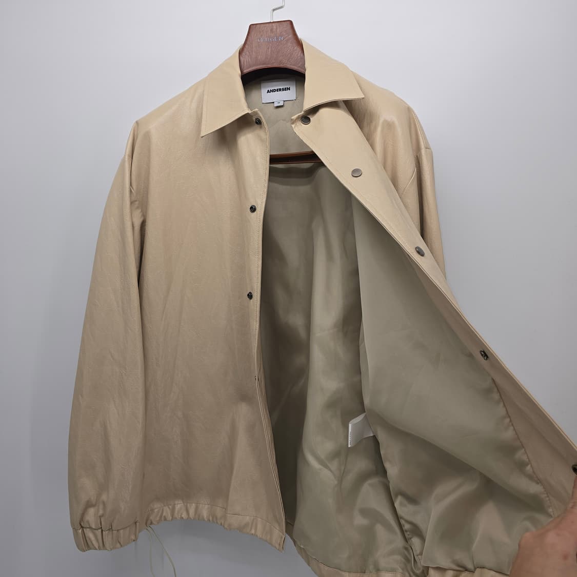 안데르센 에고 레더 자켓 베이지색 상품이미지8