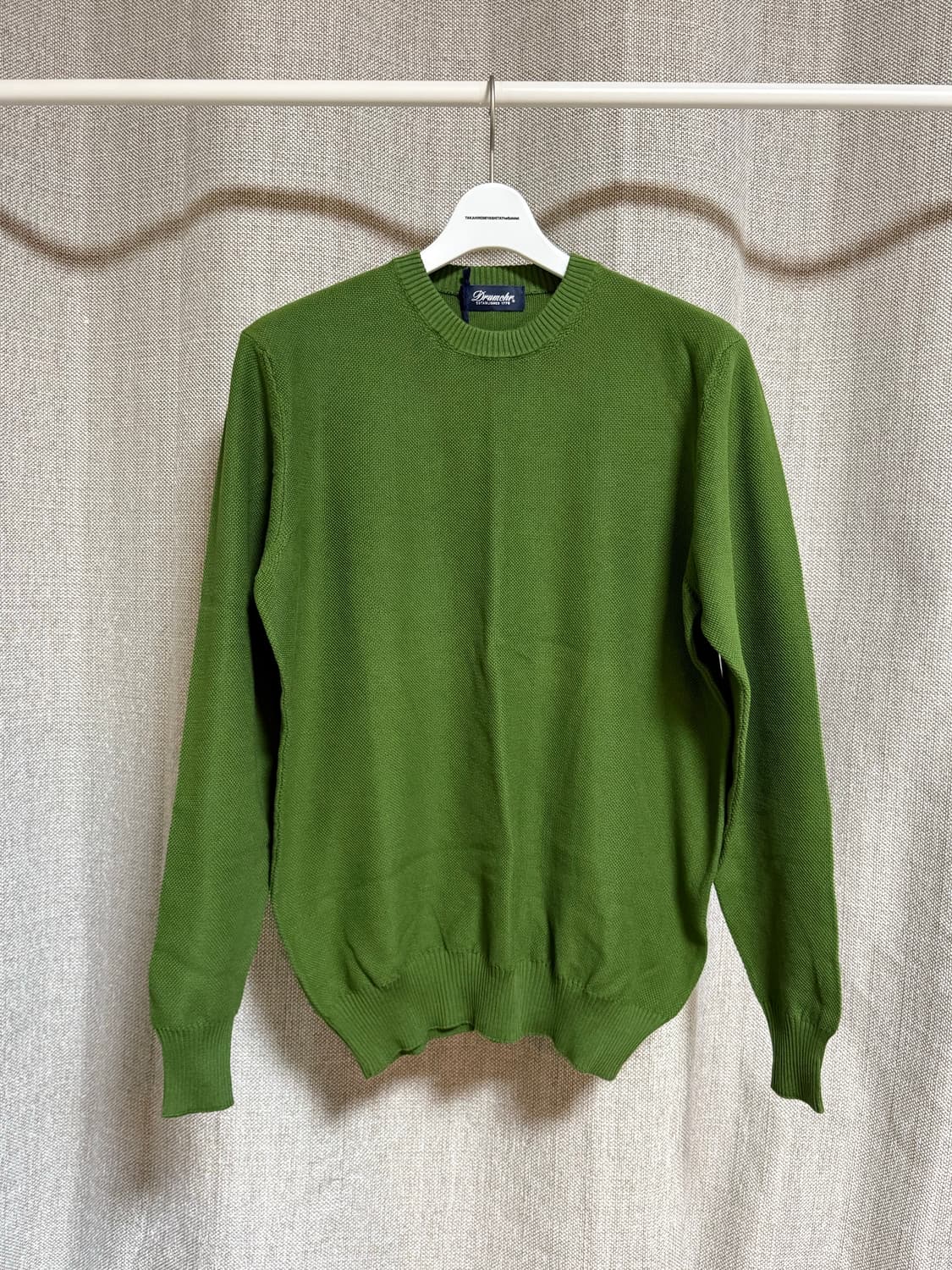 [50] 드루모어 코튼 스웨터 니트 그린 상품이미지1
