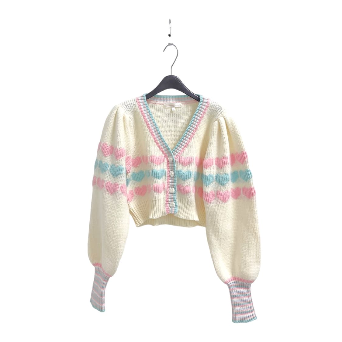 러브 쉑 팬시 크롭 하트 가디건 상품이미지5