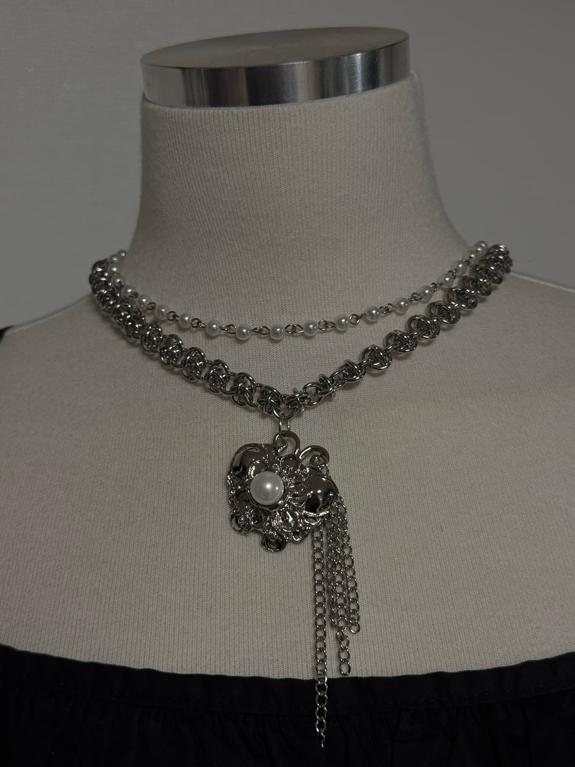 앤틱 오리엔탈 나비 진주 레이어드체인 목걸이 상품이미지9