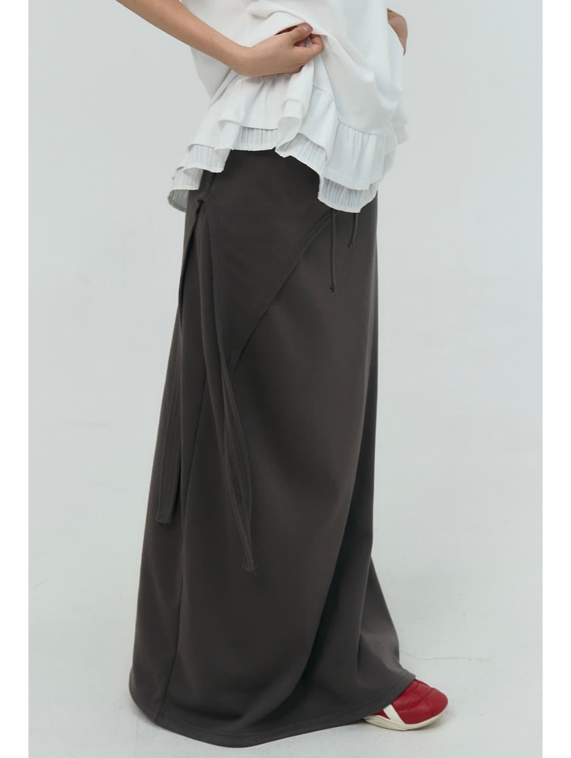 플레이스 스튜디오 언발란스 레이어드 밴딩 롱스커트 상품이미지2