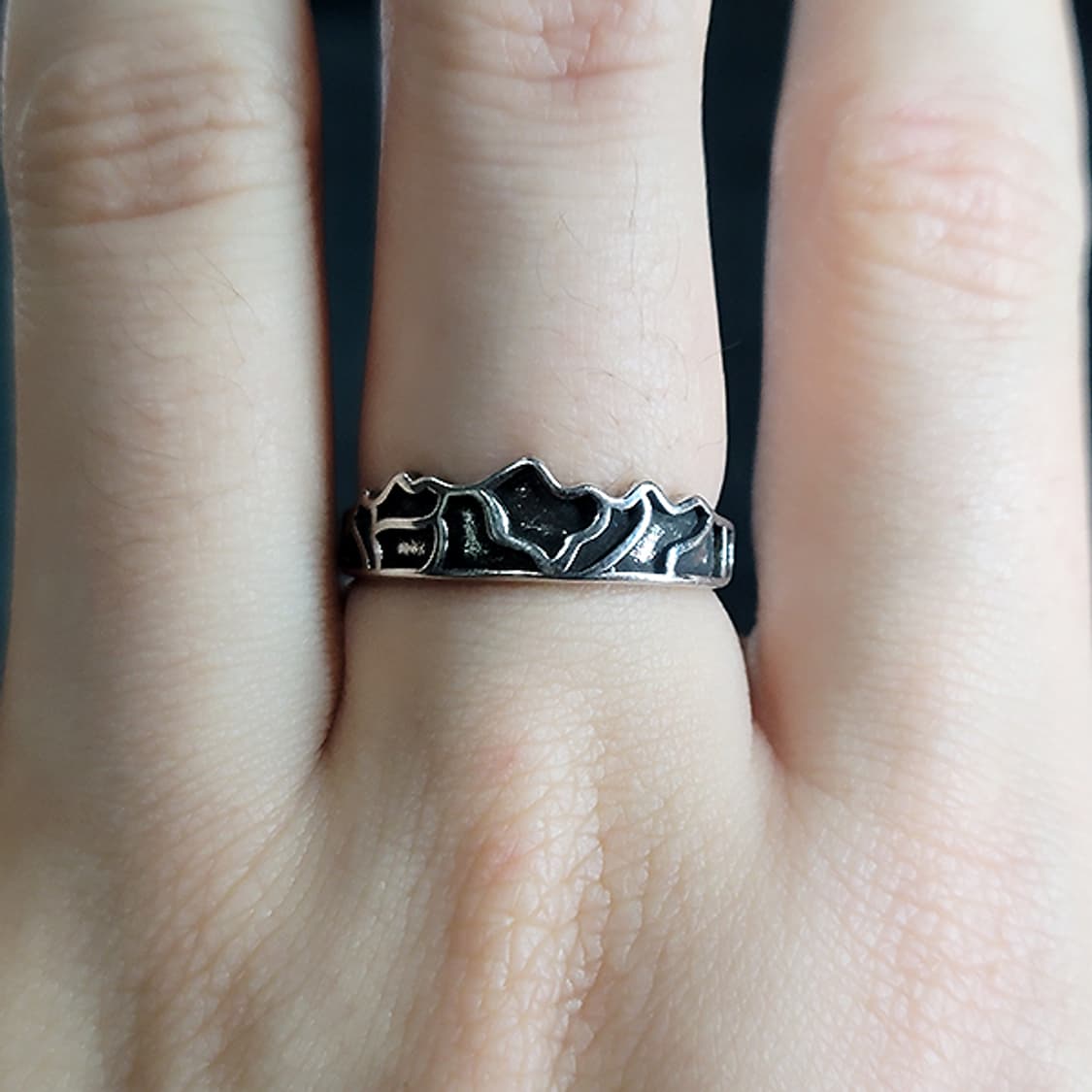 Kelran 실버 남자 엔틱 빈티지 명품 고대 산맥 자연 반지 상품이미지7