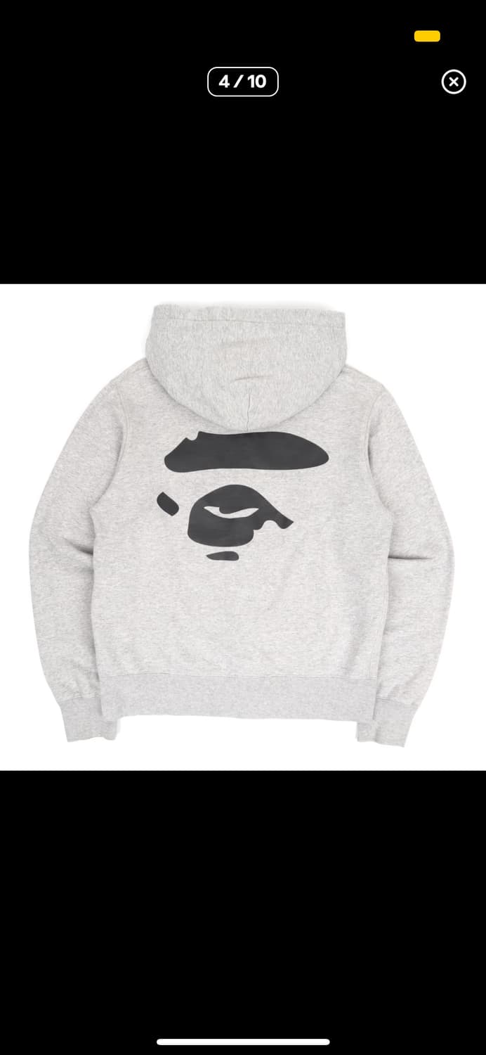 베이프 로고 매드사루 헤더 그레이 후드집업 상품이미지4