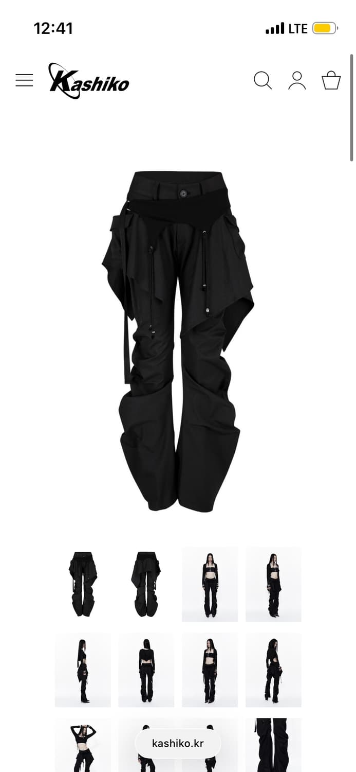 kashiko layred strap pants black / S 상품이미지2