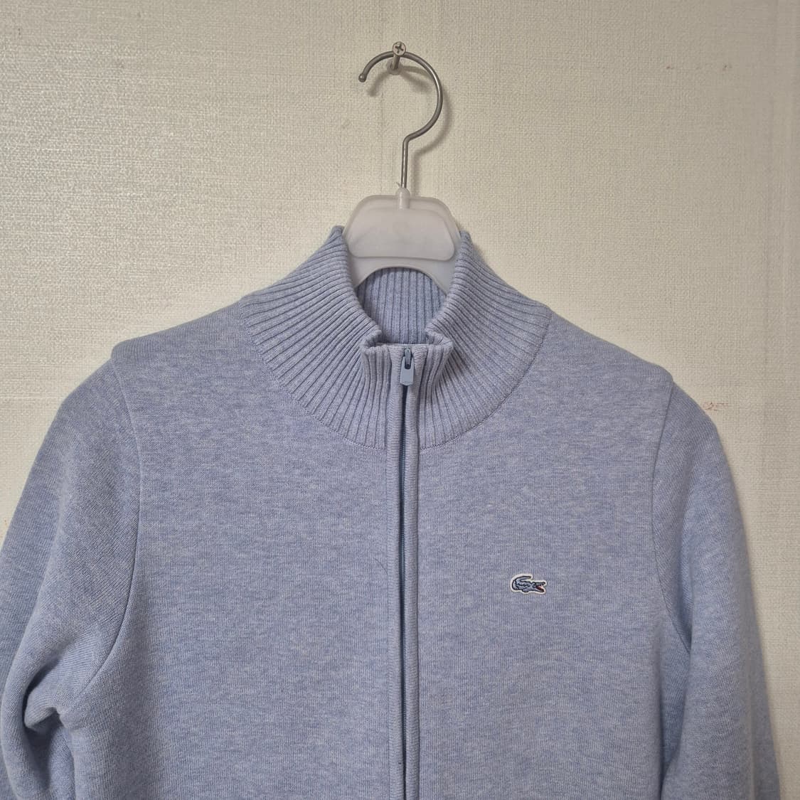 라코스테 니트 집업 가디건 하늘색 상품이미지3