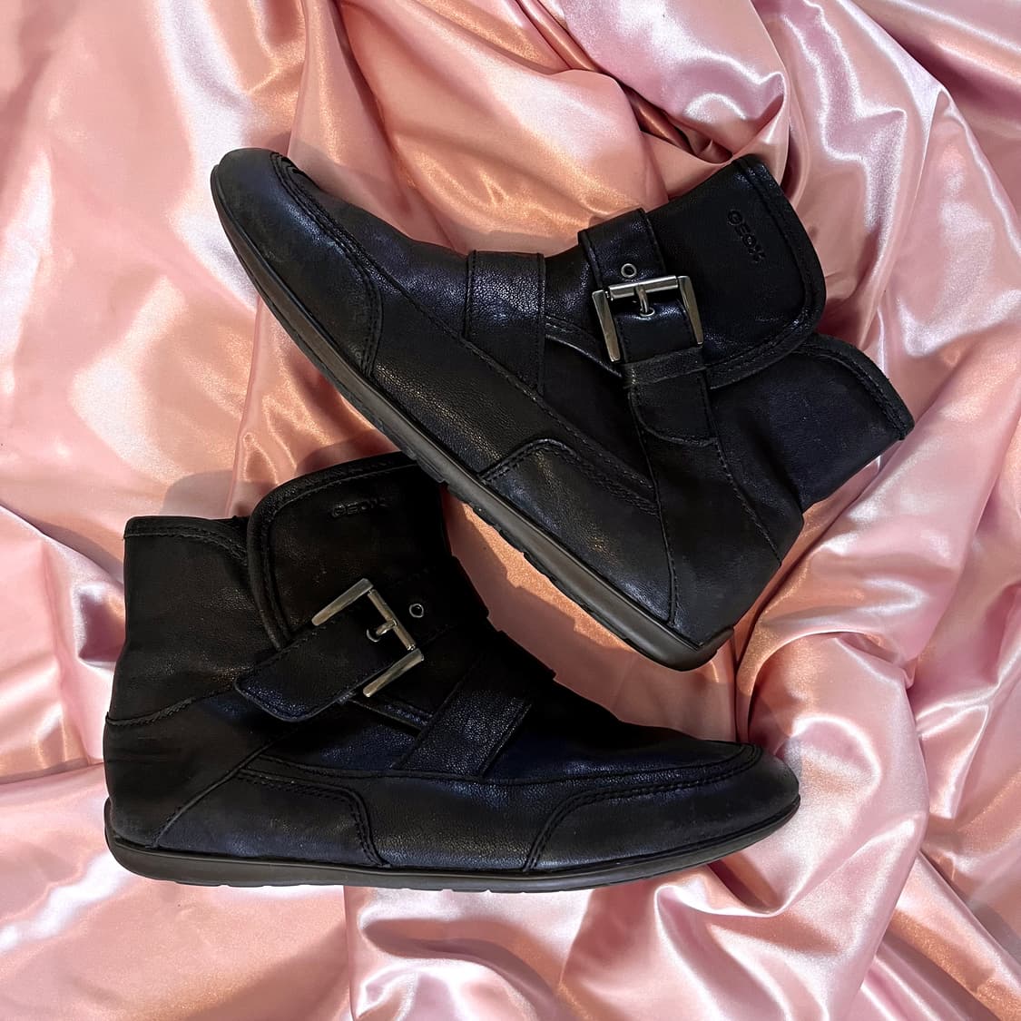 Geox black lamb skin leather boots 앵클 부츠 상품이미지3
