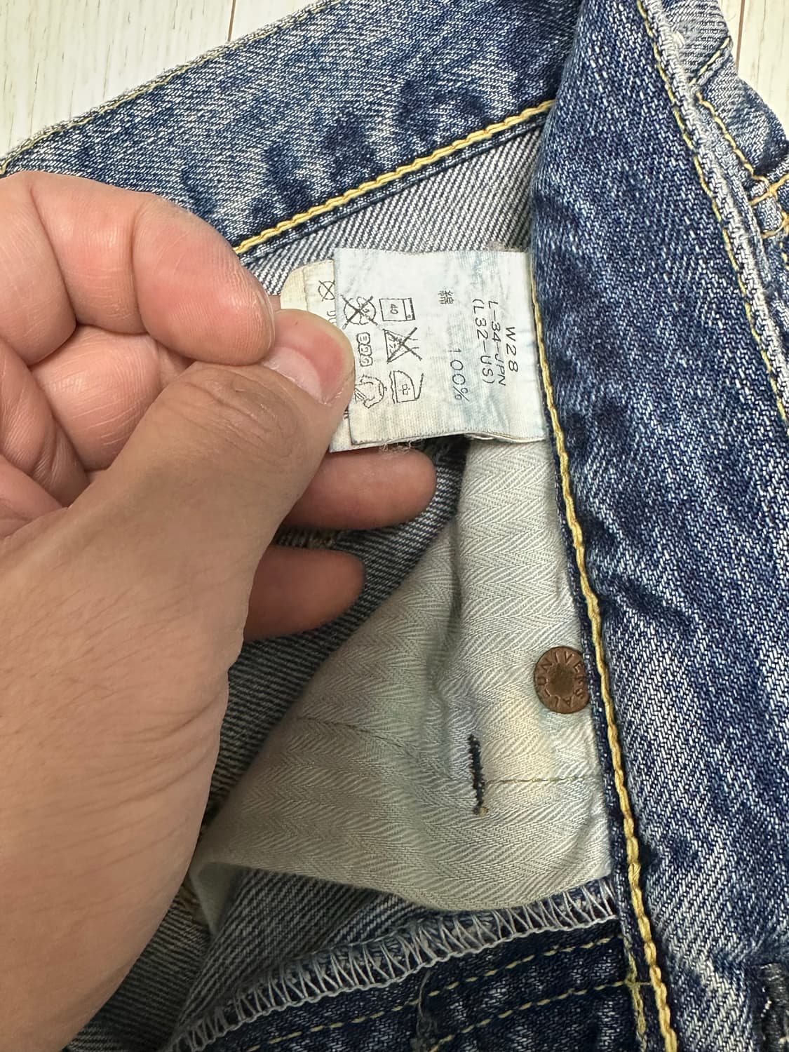 Fdmtl denim 클래식 스트레이트 펀드멘탈 보로 데님 상품이미지5