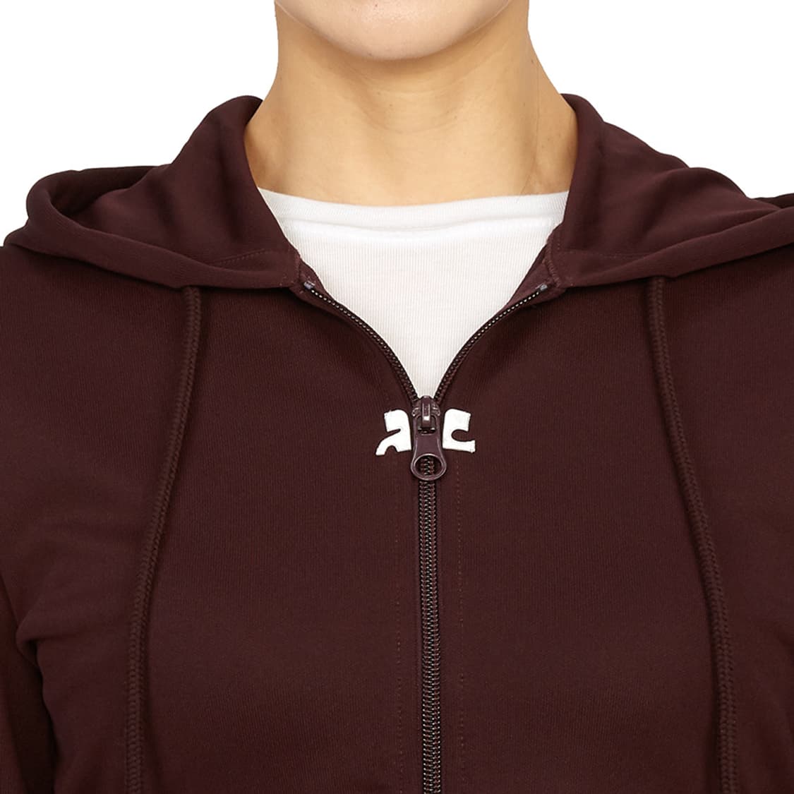 꾸레쥬 로고 크롭 후드 집업 상품이미지6