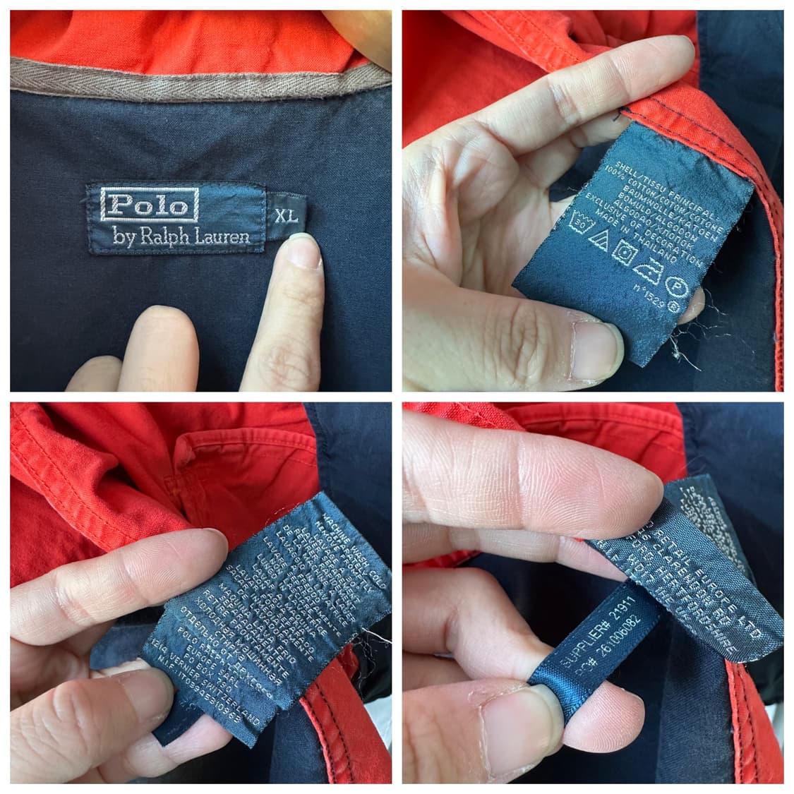 90s 폴로 랄프로렌 빈티지 레스큐 자켓 네이비 오렌지 XL 상품이미지10