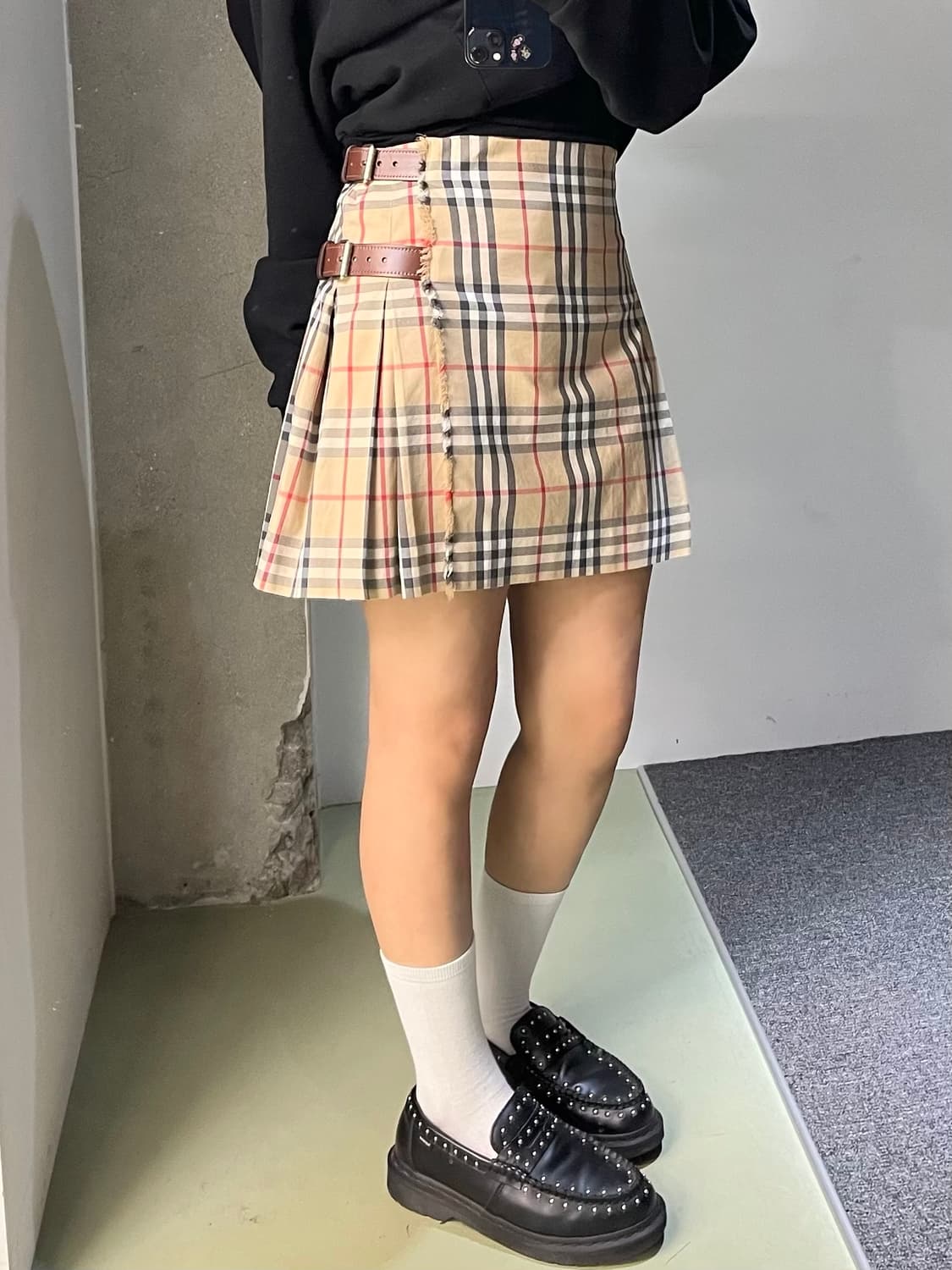 버버리 노바 체크 벨티드 스커트 상품이미지1