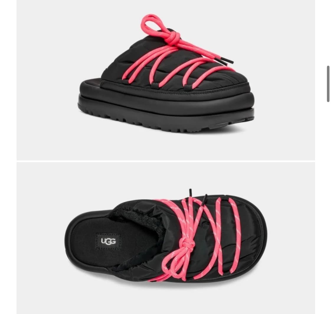 어그 스페이스슬라이더 패딩 슬리퍼 블랙 핑크 240 상품이미지1