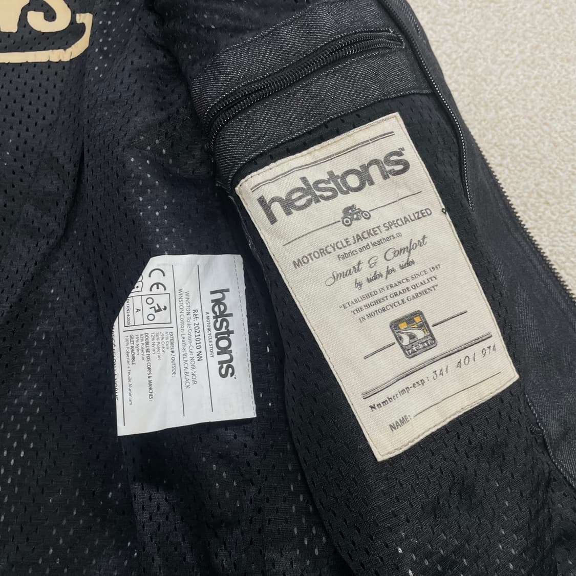 헬스톤스 Helstons 윈스턴 코튼 데님 레더 자켓  상품이미지8