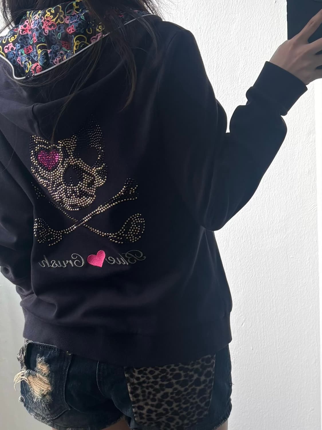 Vintage Cubic Skull Hood Zip-Up 상품이미지1