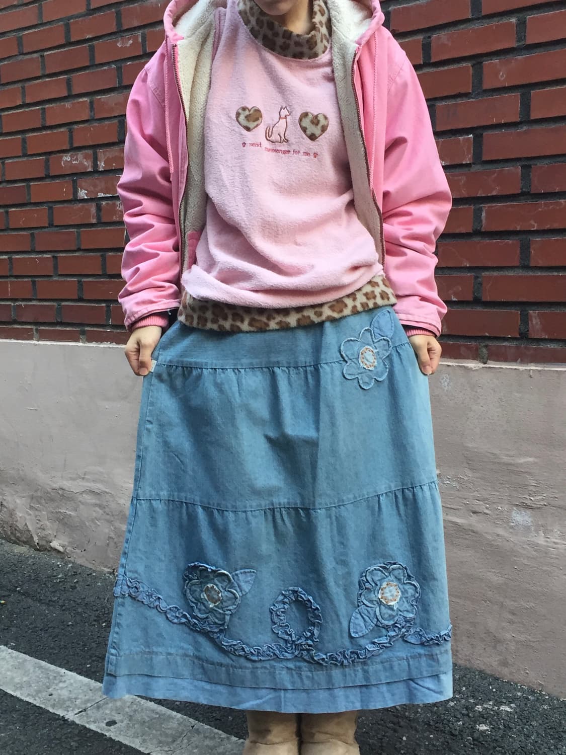 빈티지 꽃 청치마 상품이미지1