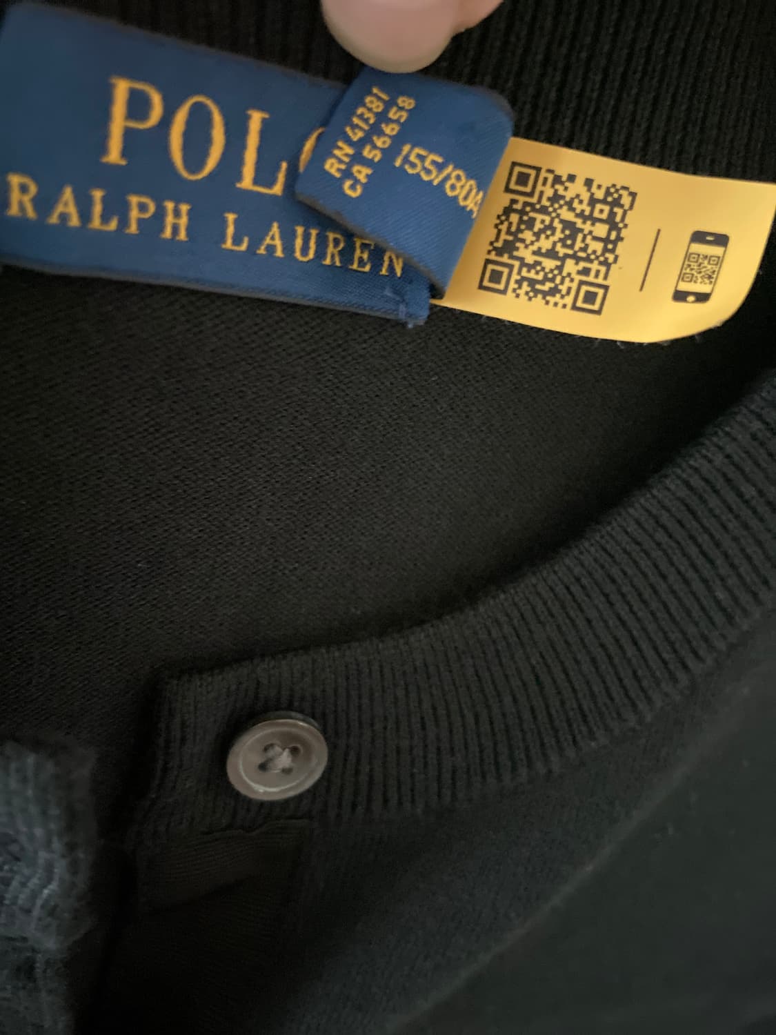 폴로 코튼 가디건 블랙 XS 상품이미지5