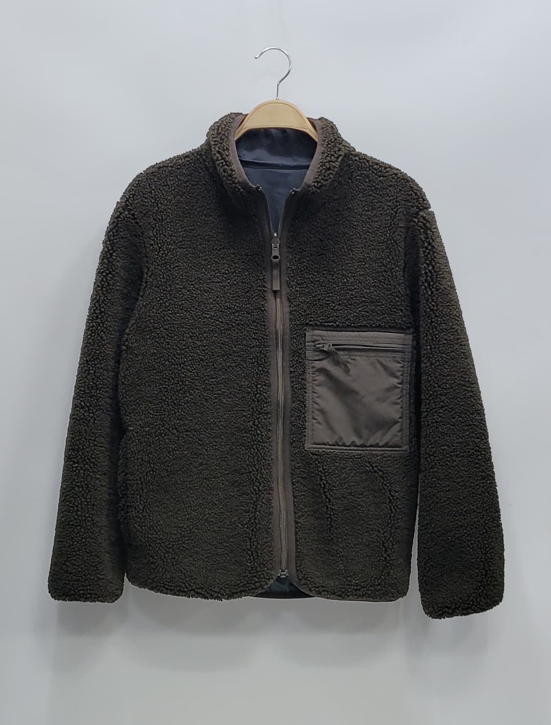 유니클로 U 리버서블 플리스 자켓 뽀글이 점퍼 / 남 S 브라운
 상품이미지1