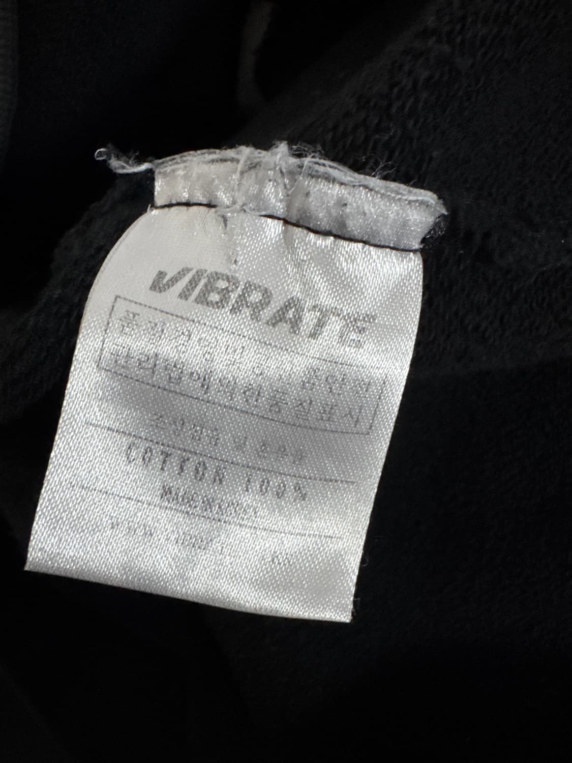 바이브레이트 뒷 프린팅 빈티지 오버핏 후드티 블랙 상품이미지5