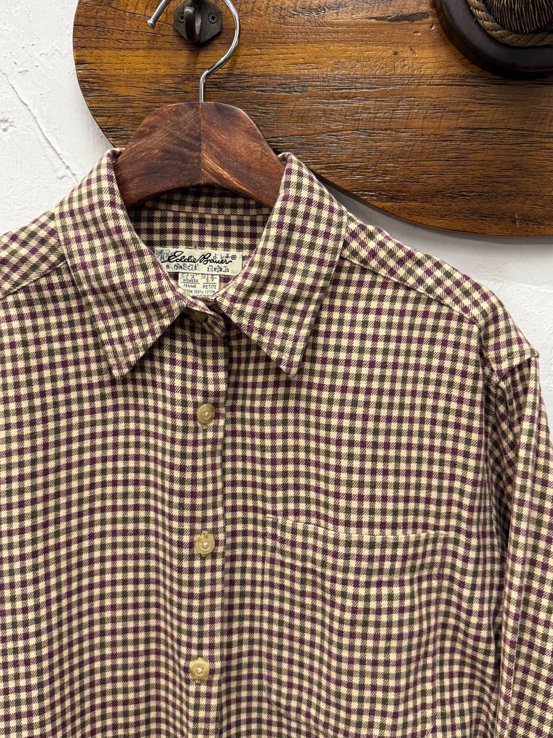 Eddie Bauer Micro Check Flannel Shirt 상품이미지4