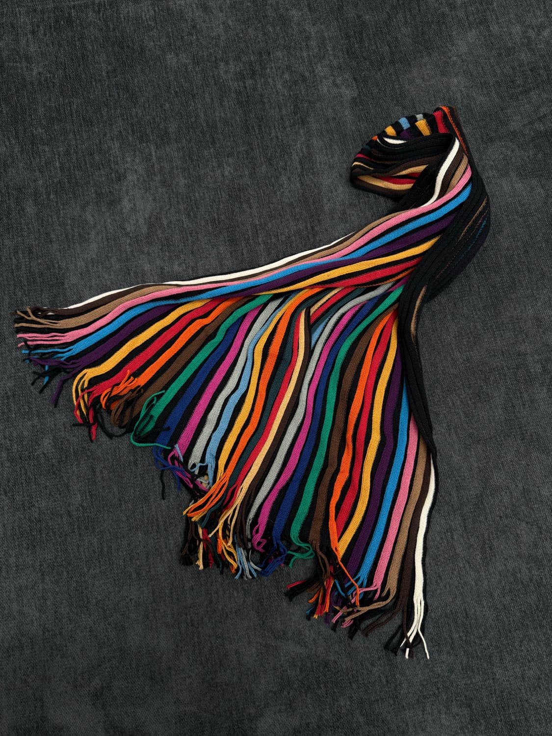 빈티지 멀티 스트라이프 니트 머플러 상품이미지2