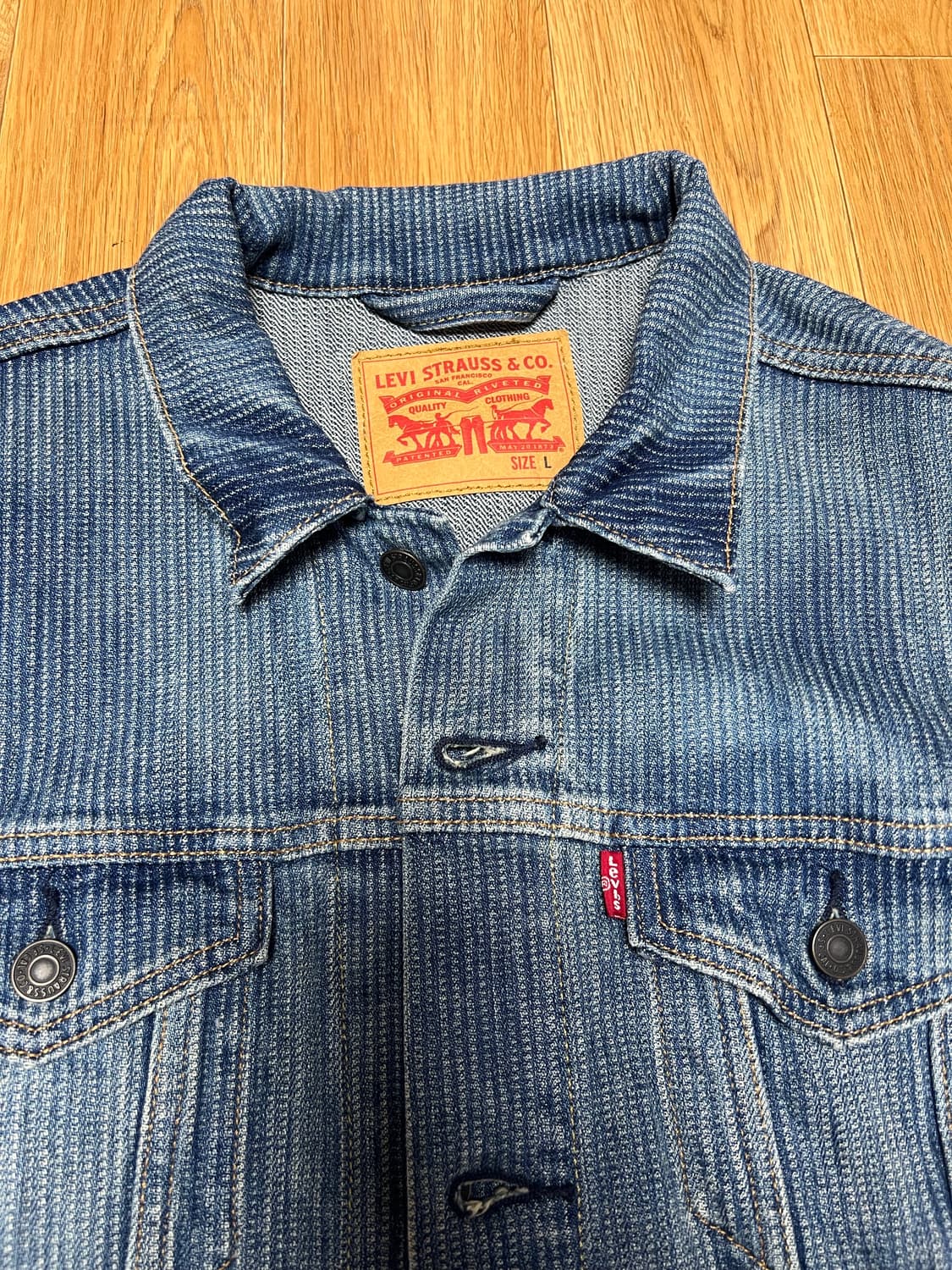 리바이스 워싱데님자켓 (세로스트라이프(?), 와플패턴(?)) 상품이미지2