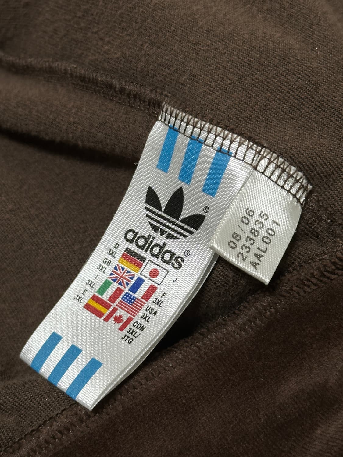 (착샷) Adidas 아디다스 벨루어 브라운 져지 3XL 실측 4XL 상품이미지8
