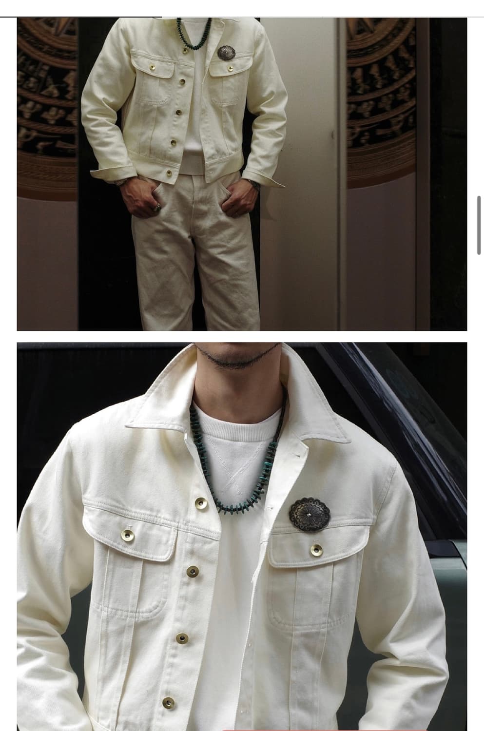 (바독)(44)111ST 크리스탈 크림 라이트 트윌 웨스턴 자켓 상품이미지9