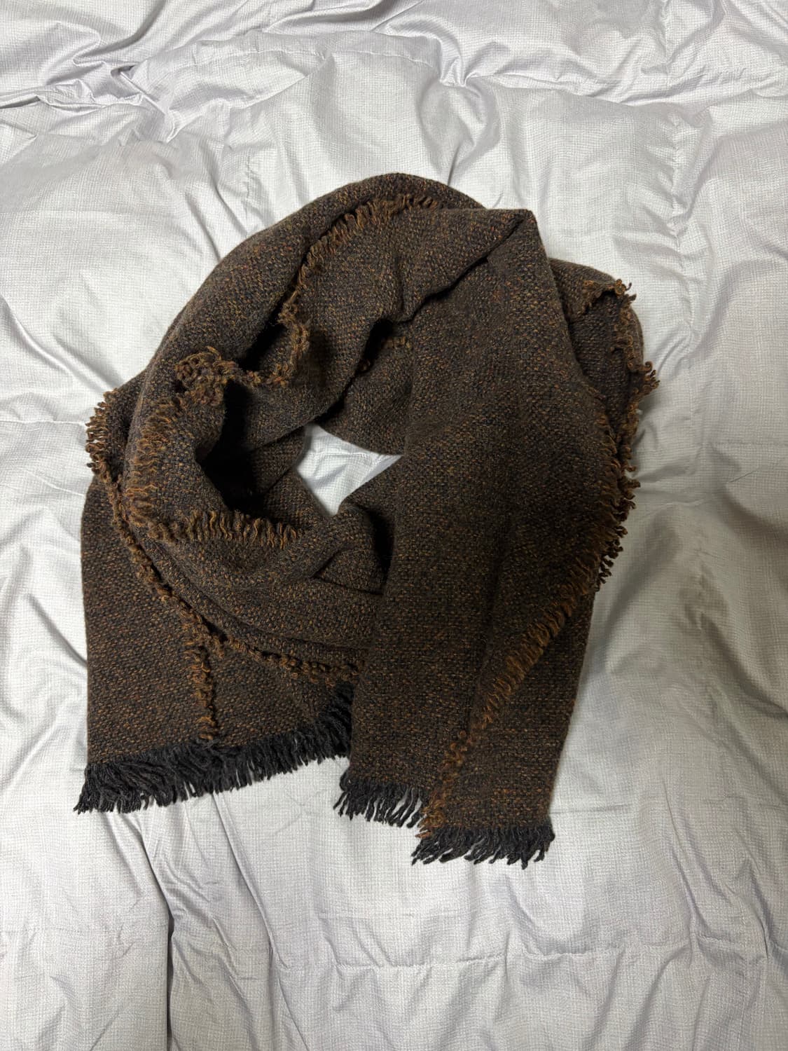 [OS] 요코 사카모토 wool long scarf 브라운 상품이미지2