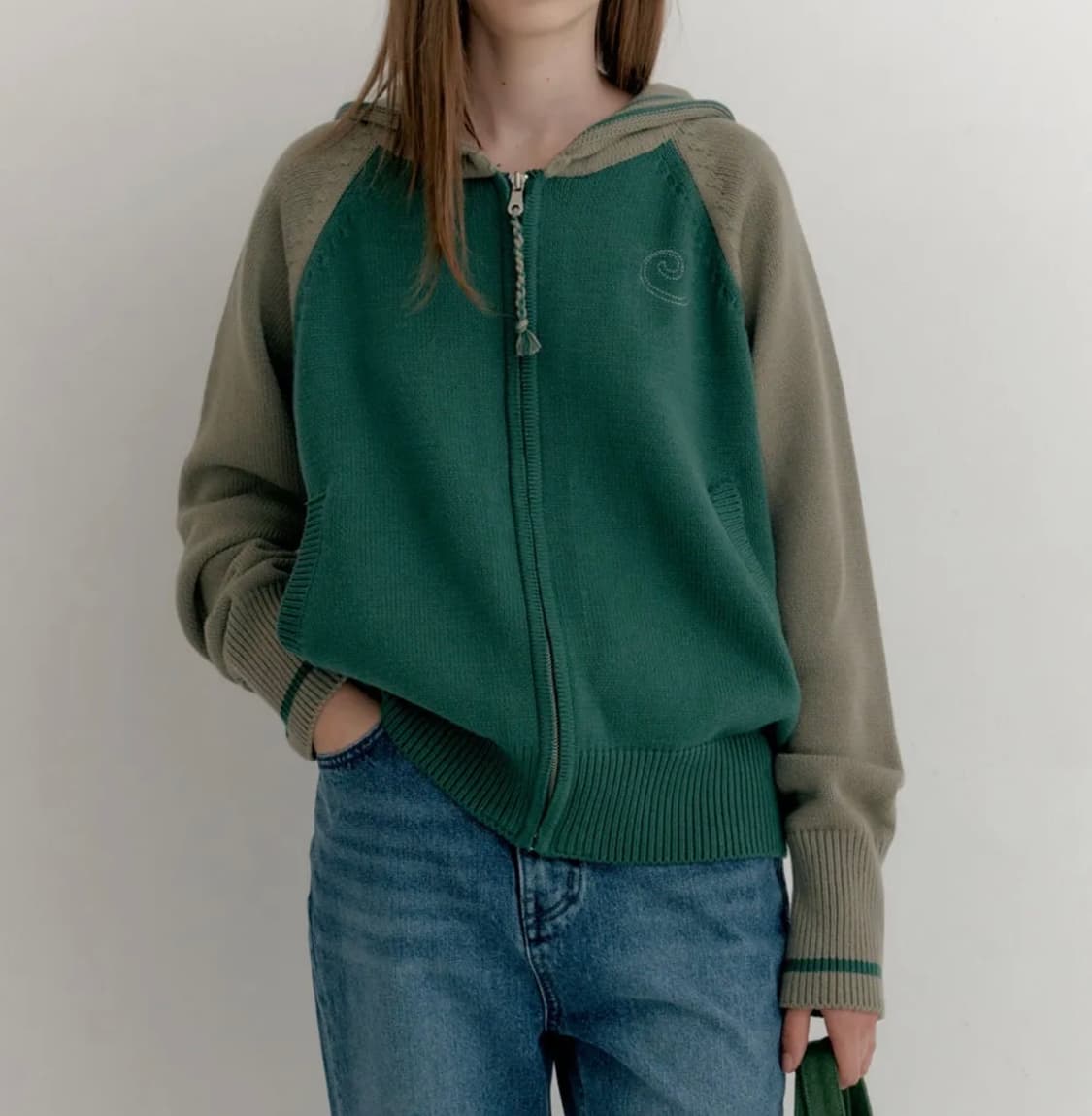 엔조 블루스 레글런 니트 집업 후디 상품이미지1