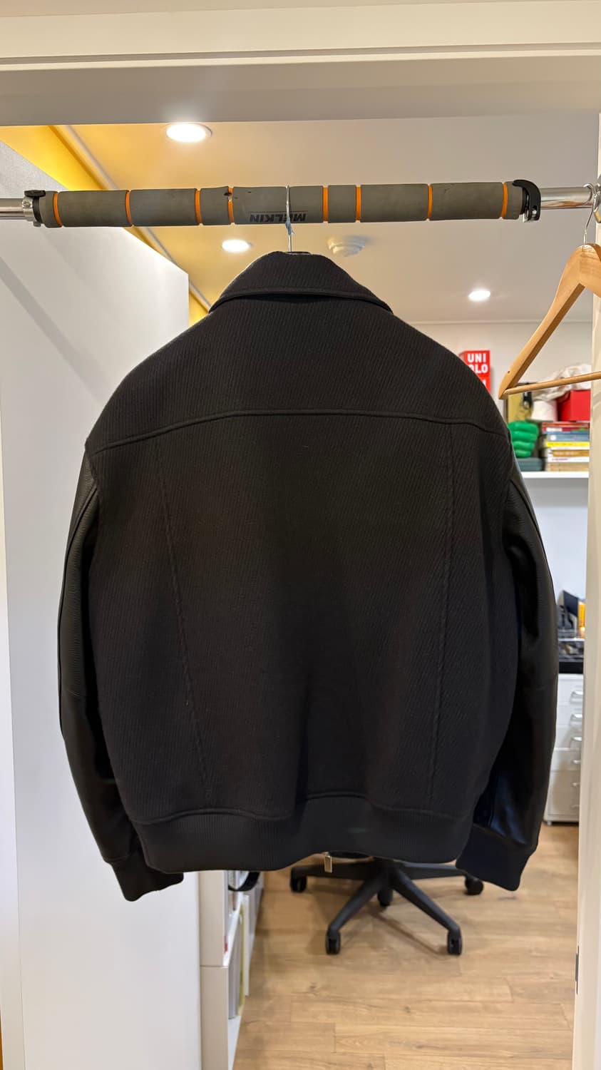 질스튜어트 캐시미어 양가죽 바시티 퀼팅 울 블루종 자켓 L(105) JN 상품이미지6