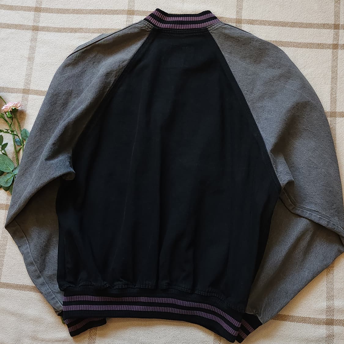 90s 빈티지 데님자켓 블랙 데님 바시티 재킷 빅사이즈 데님 XL 상품이미지2