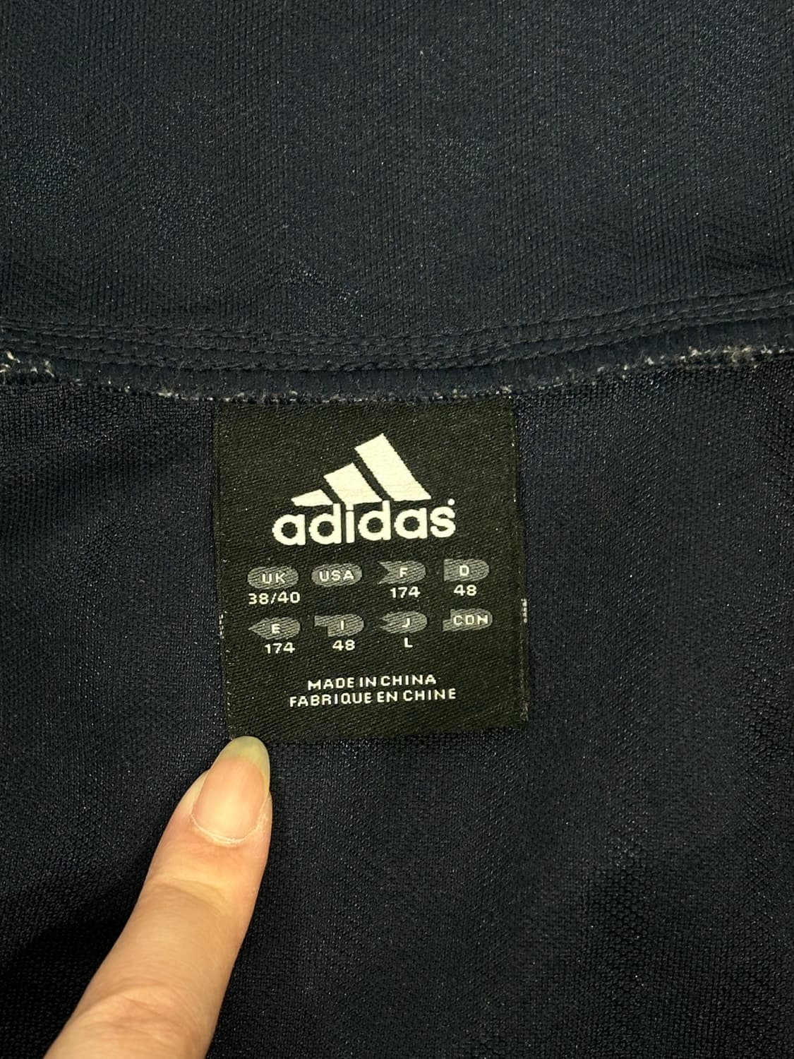 아디다스 네이비 올드스쿨 블루 삼선 스몰 로고 트랙탑 져지 L 상품이미지7