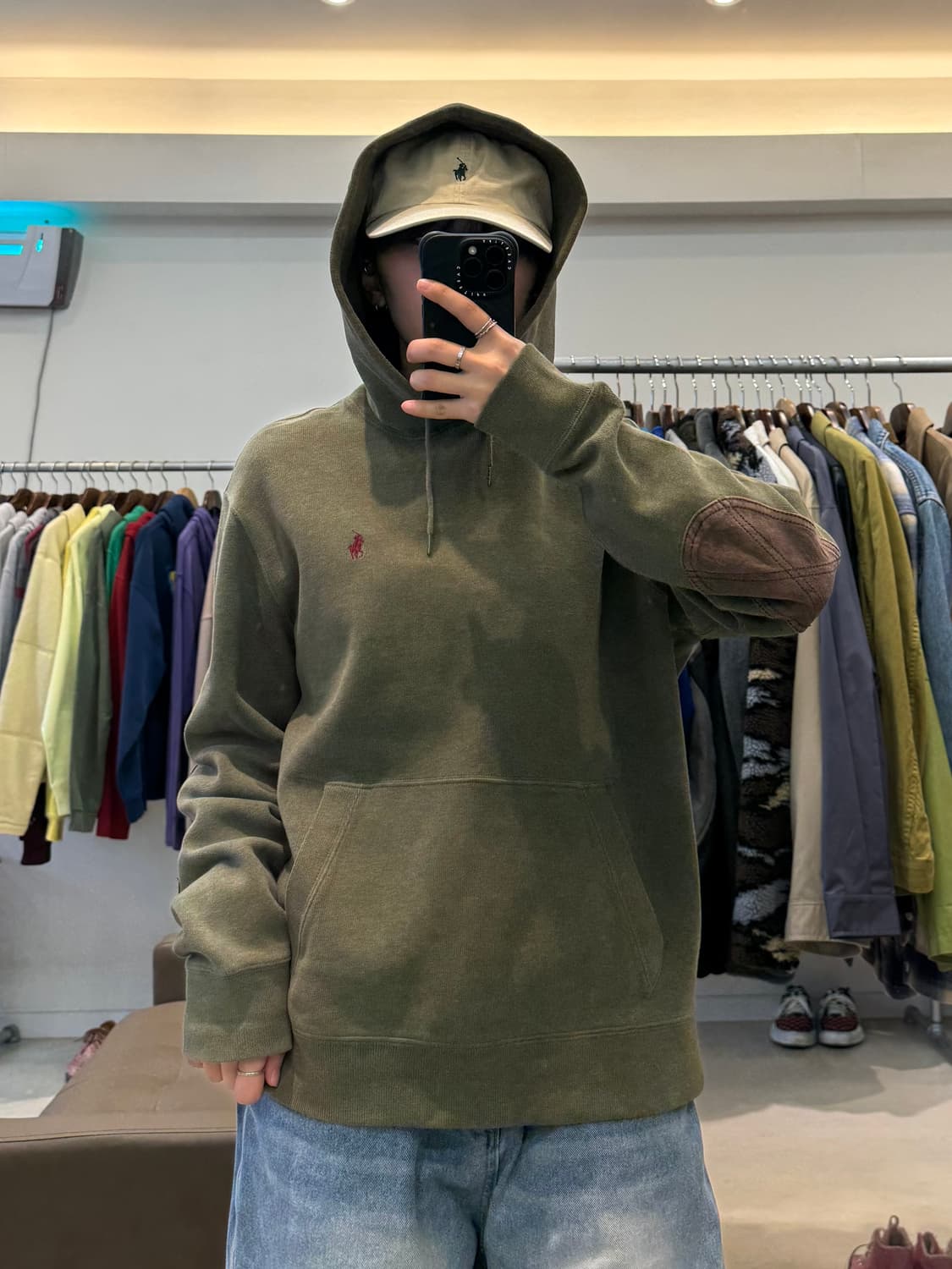 폴로 랄프로렌 엘보 패치 후드티 상품이미지5